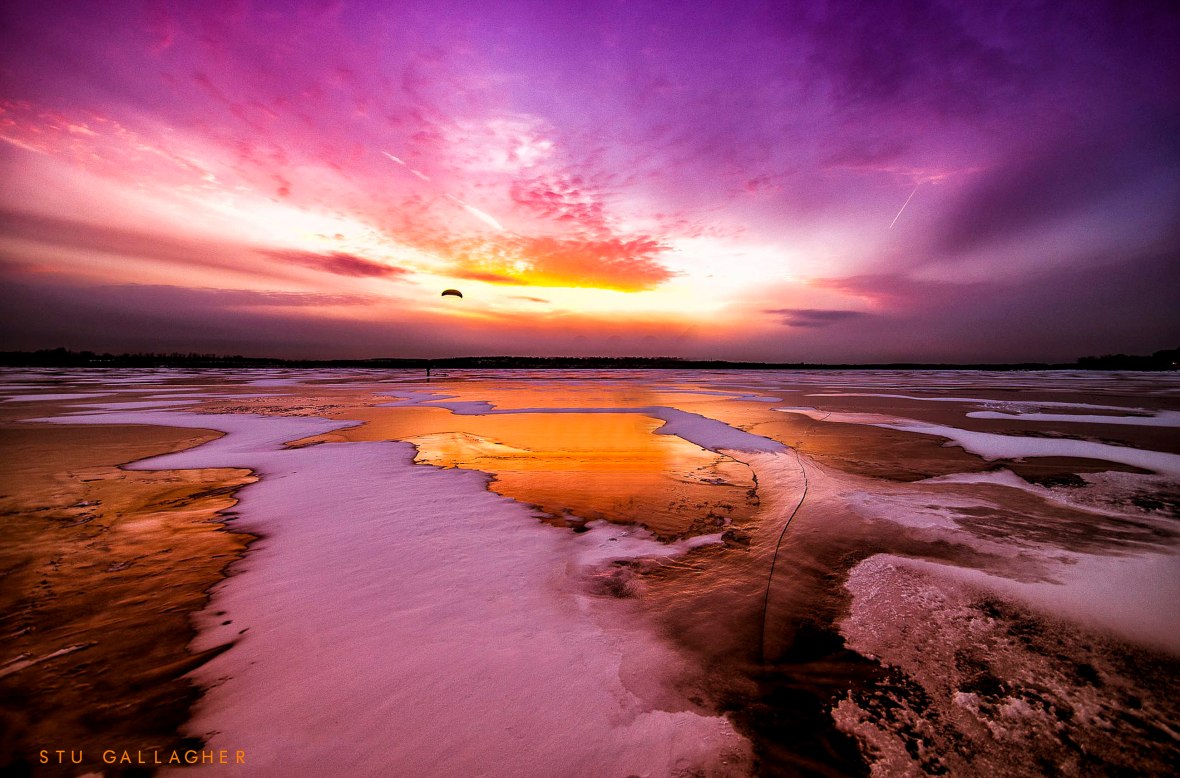onondaga lake ice glider sunset
